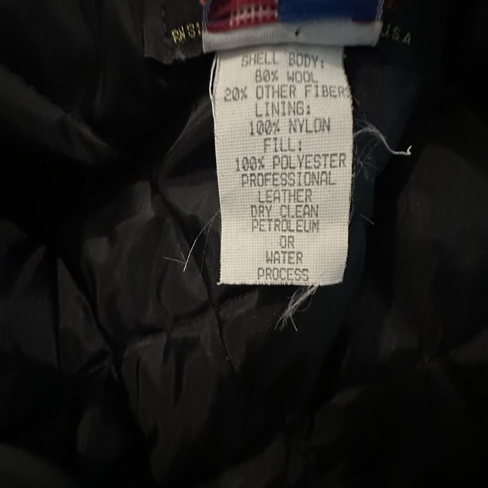 Vintage Game Sportswear Jacket Mens Small Varsity Letterman Wool USA 90s Black - Picture 5 of 9